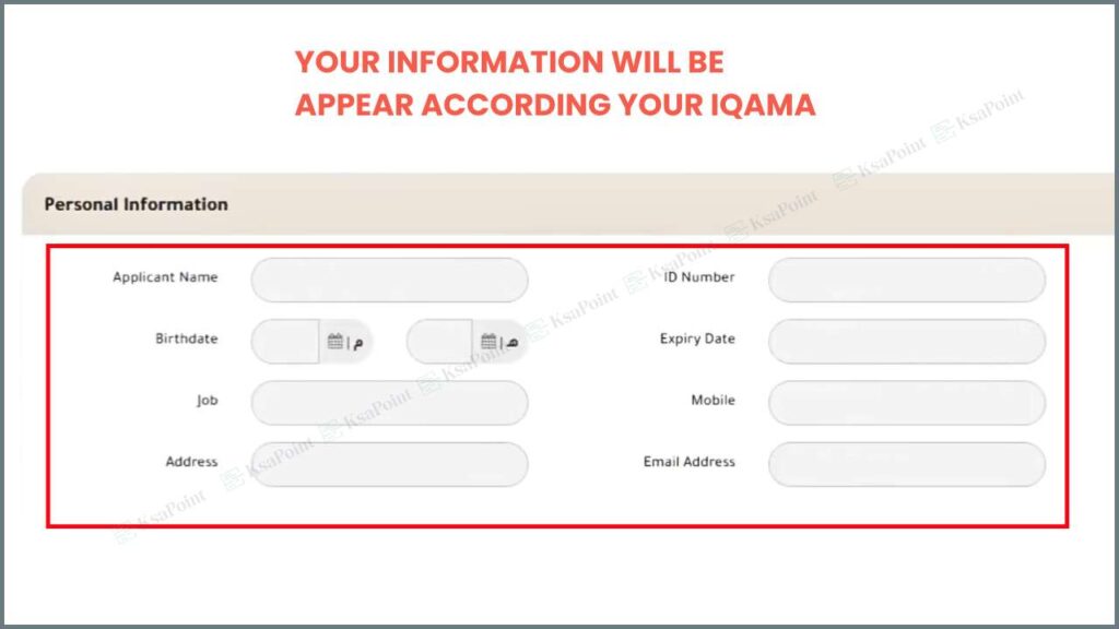 display your personal details for Family Visit Visa