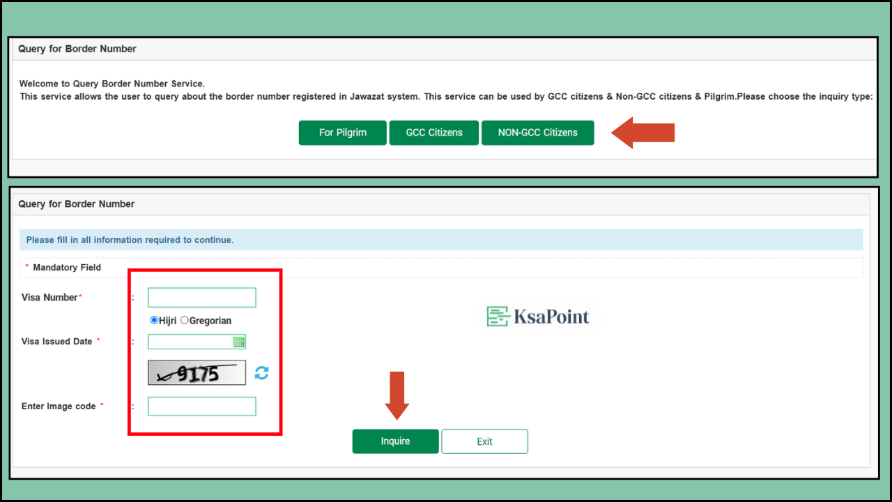 Query Border Number Service