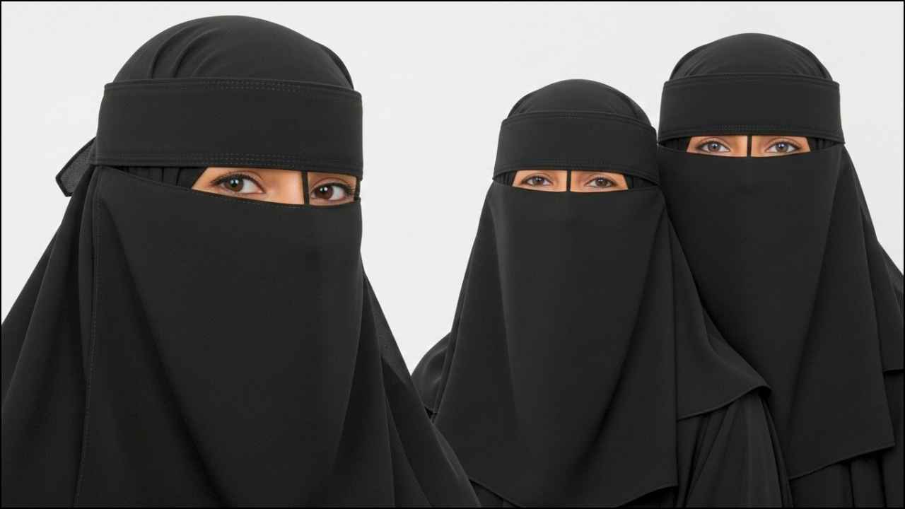 Traditional Saudi women wearing various regional clothing styles including abaya and traditional dresses