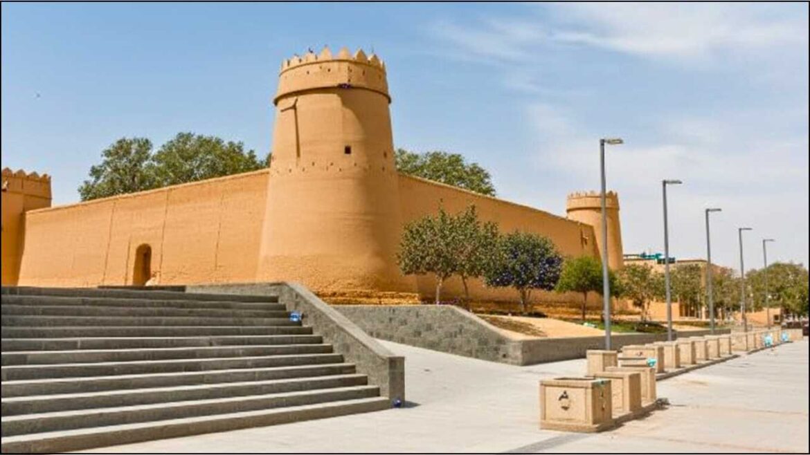 Masmak Fort fortress in Riyadh Saudi Arabia showing traditional mud brick architecture