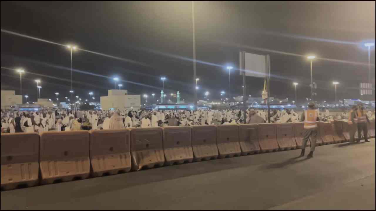 Muzdalifah plains where Hajj pilgrims spend the night under open sky.