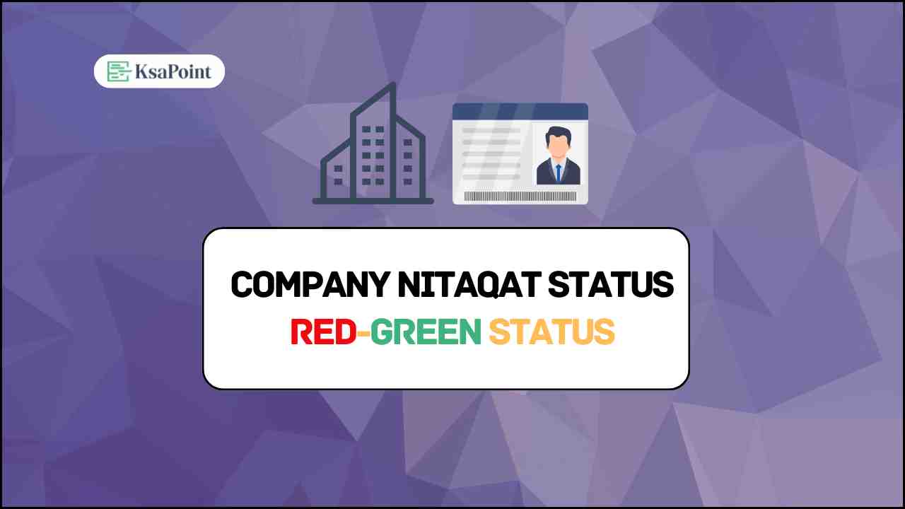 A guide showing how to check company status (Red, Green, Platinum) in Saudi Arabia through Ministry portal.