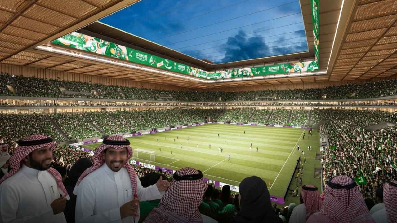 Jeddah Central Stadium - modern sports venue with historic Jeddah architectural style