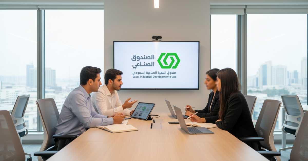 Young Saudi professional attending Nokhab Programs training session with colleagues discussing project analysis