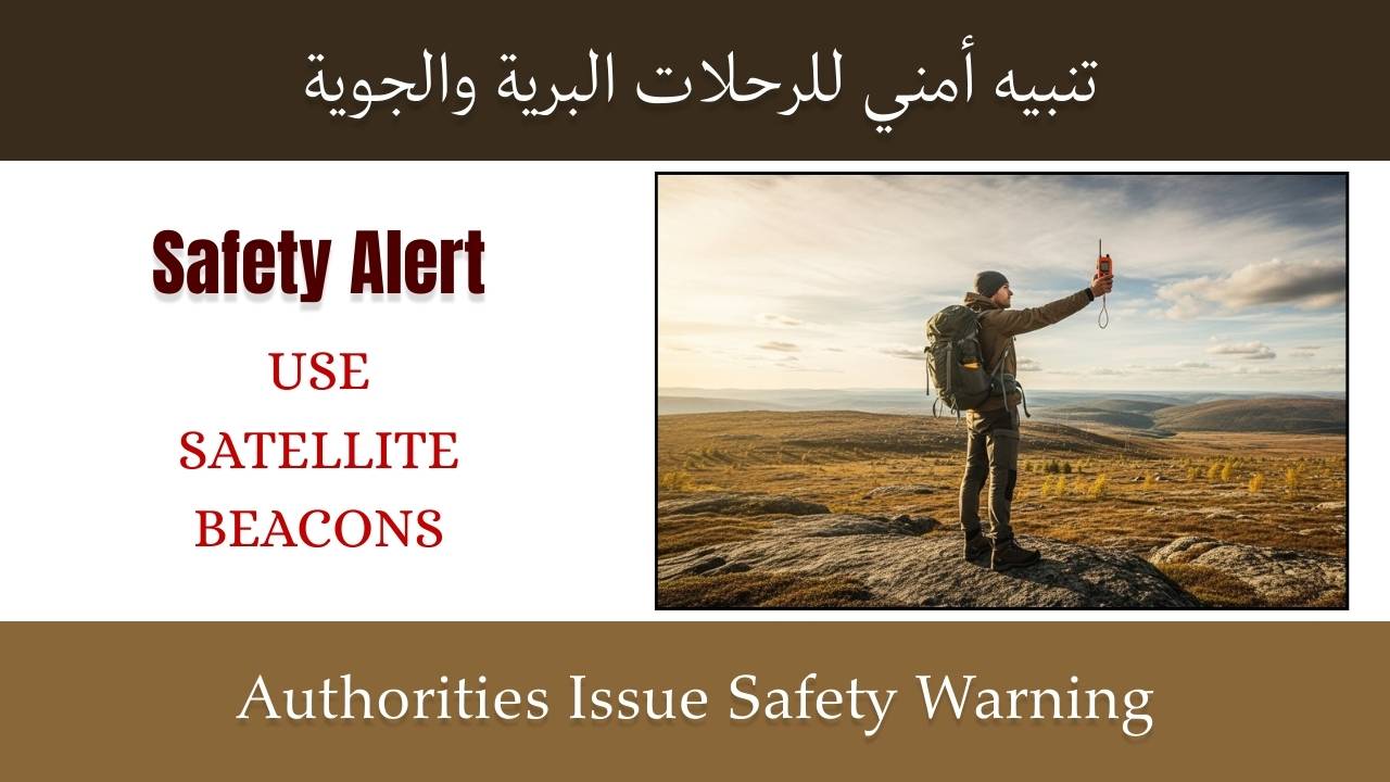 Personal locator beacon held by a hiker in a remote area