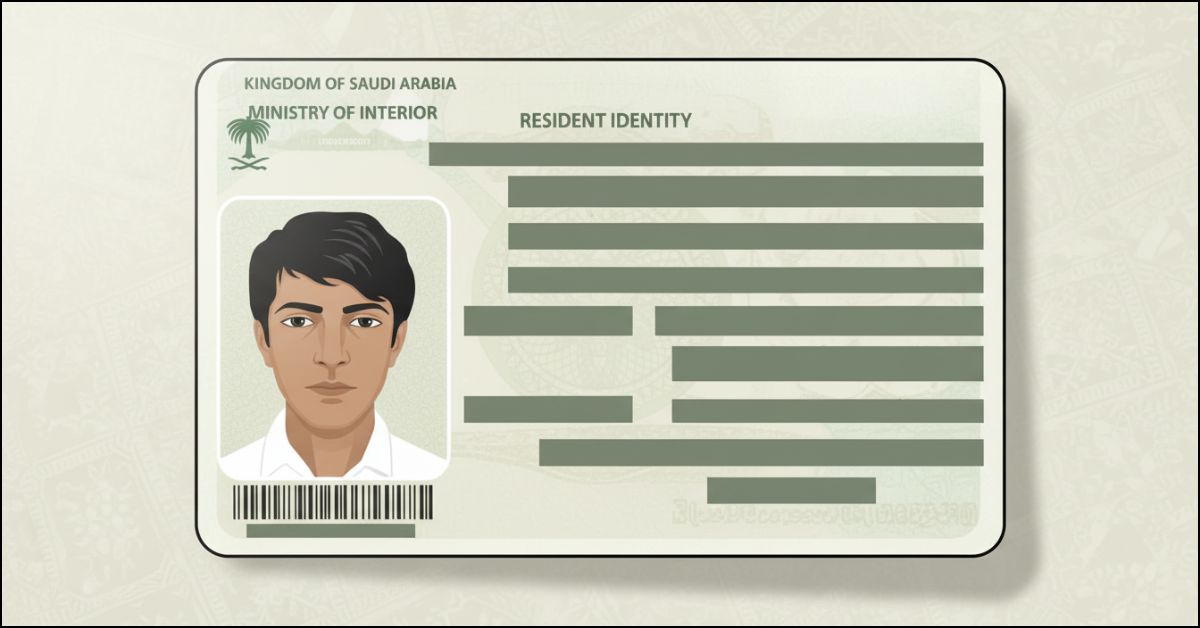 Professional illustration showing Iqama in Saudi Arabia