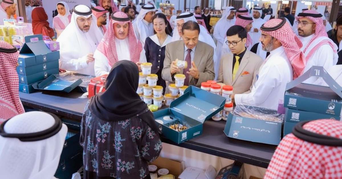 Visitors explore stalls at Basta Market Jeddah featuring local entrepreneurs