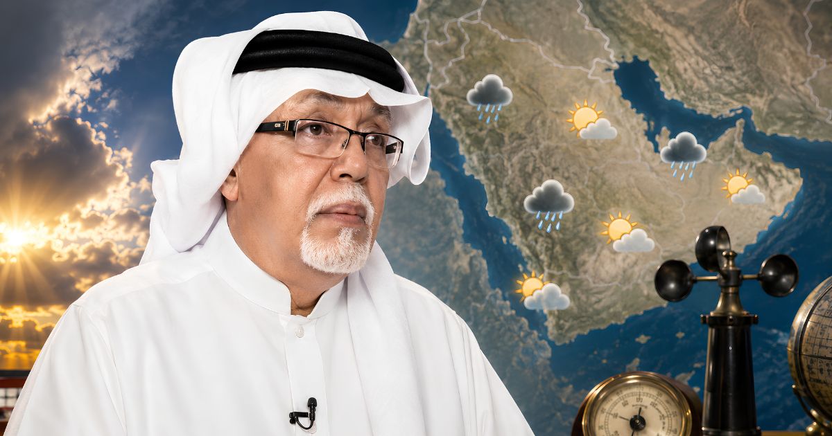 Portrait of Saudi meteorologist and presenter Hassan Karani