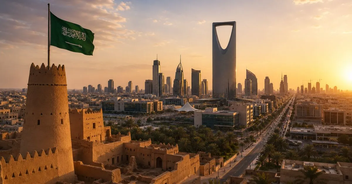 Historic and modern Riyadh skyline